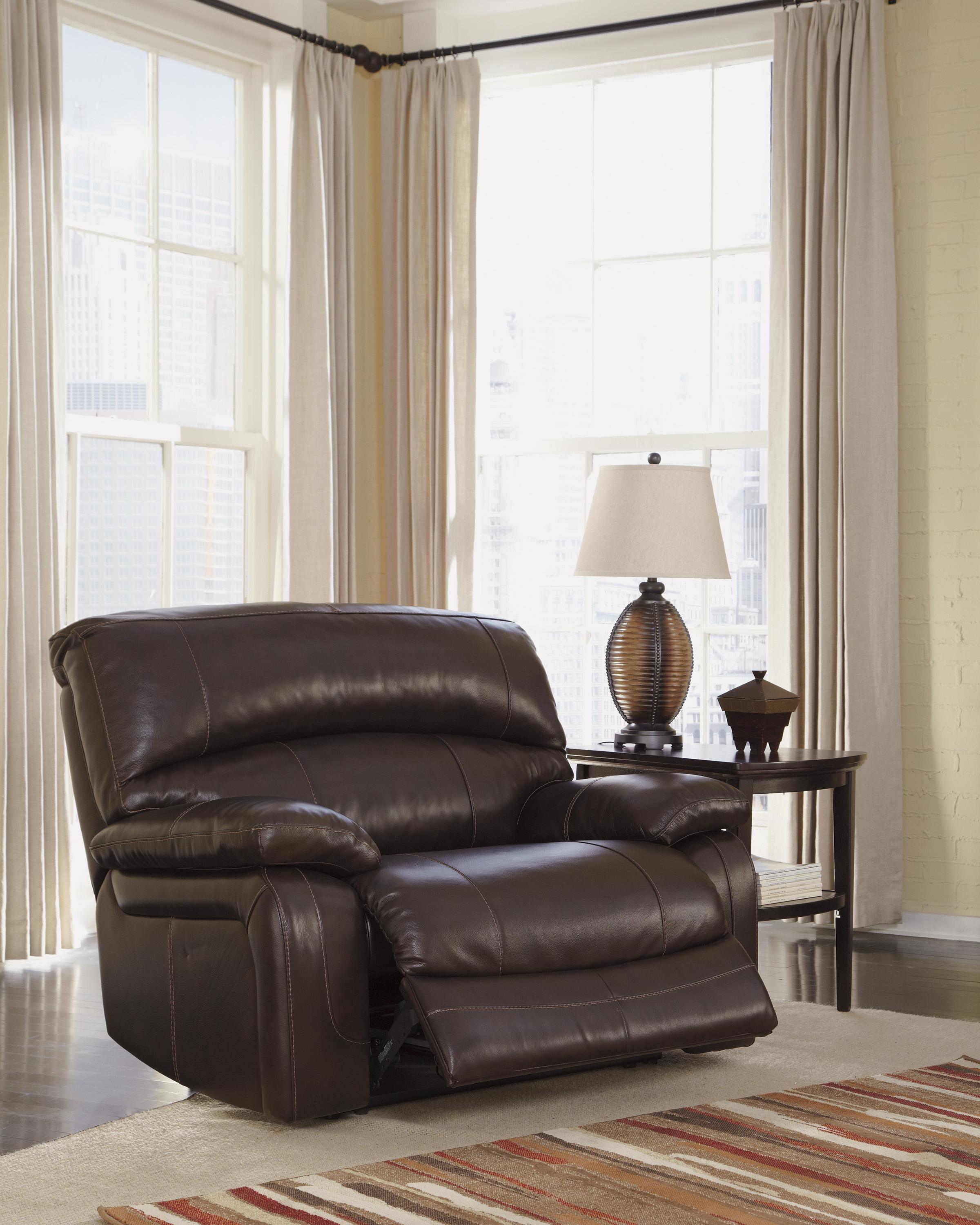 Ashley Signature Design Damacio Dark Brown U9820052 Leather Match